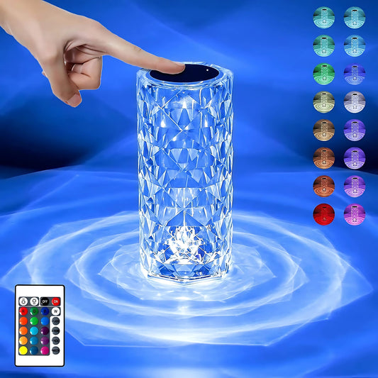 16 Color Changing Rose Crystal Diamond Table Lamp